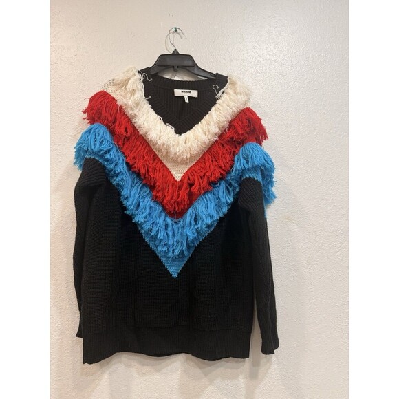 MSGM Chevron Fringe Jumper Size Small - Picture 4 of 7